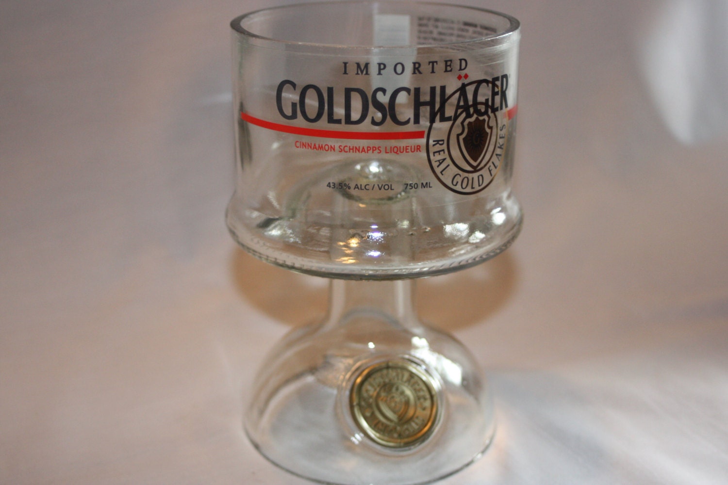 Recycled Bottle - Candy Dish - Serving Dish - Goldschlager
