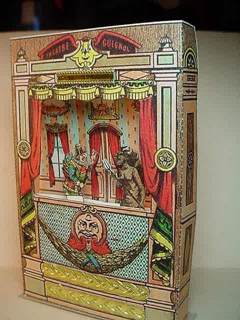 Punch and Judy Guignol Standing Miniature Toy Theater from antique
