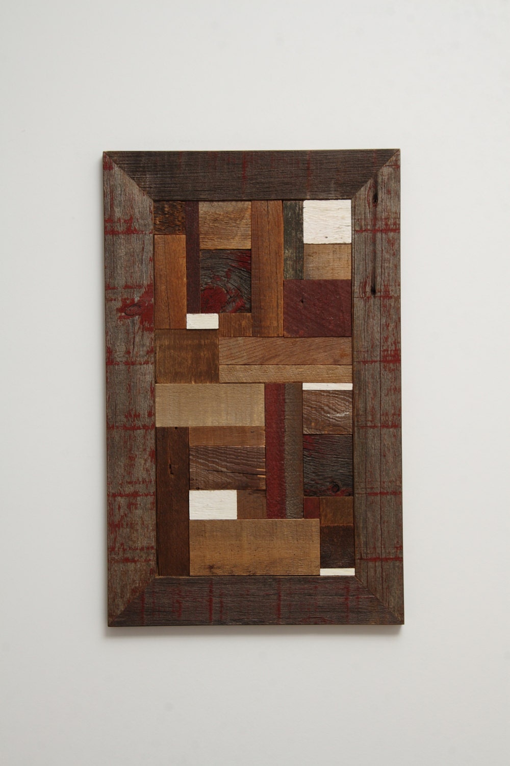 Reclaimed wood wall art  24" x 15" x 1-1/4"