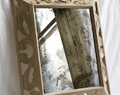 One of a Kind Mirror, Hand Silvered Glass Mirror, Antiqued Mirror, Handmade Frame, Unique Holiday Gift