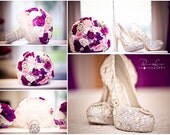 DEPOSIT for a GLAMOUR mix  of paper flowers and brooches /Total cost of this bouquet is 200 dollars