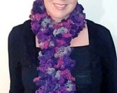 Fleecy Spiral Ruffled Scarf in Grey Pink Purple Womens Accessory Gift for Her Super Soft and Warm Scarf Winter Scarf Unique Scarf