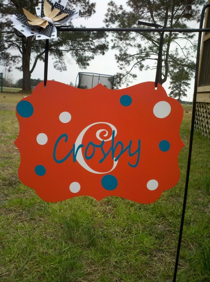 Metal flag sign