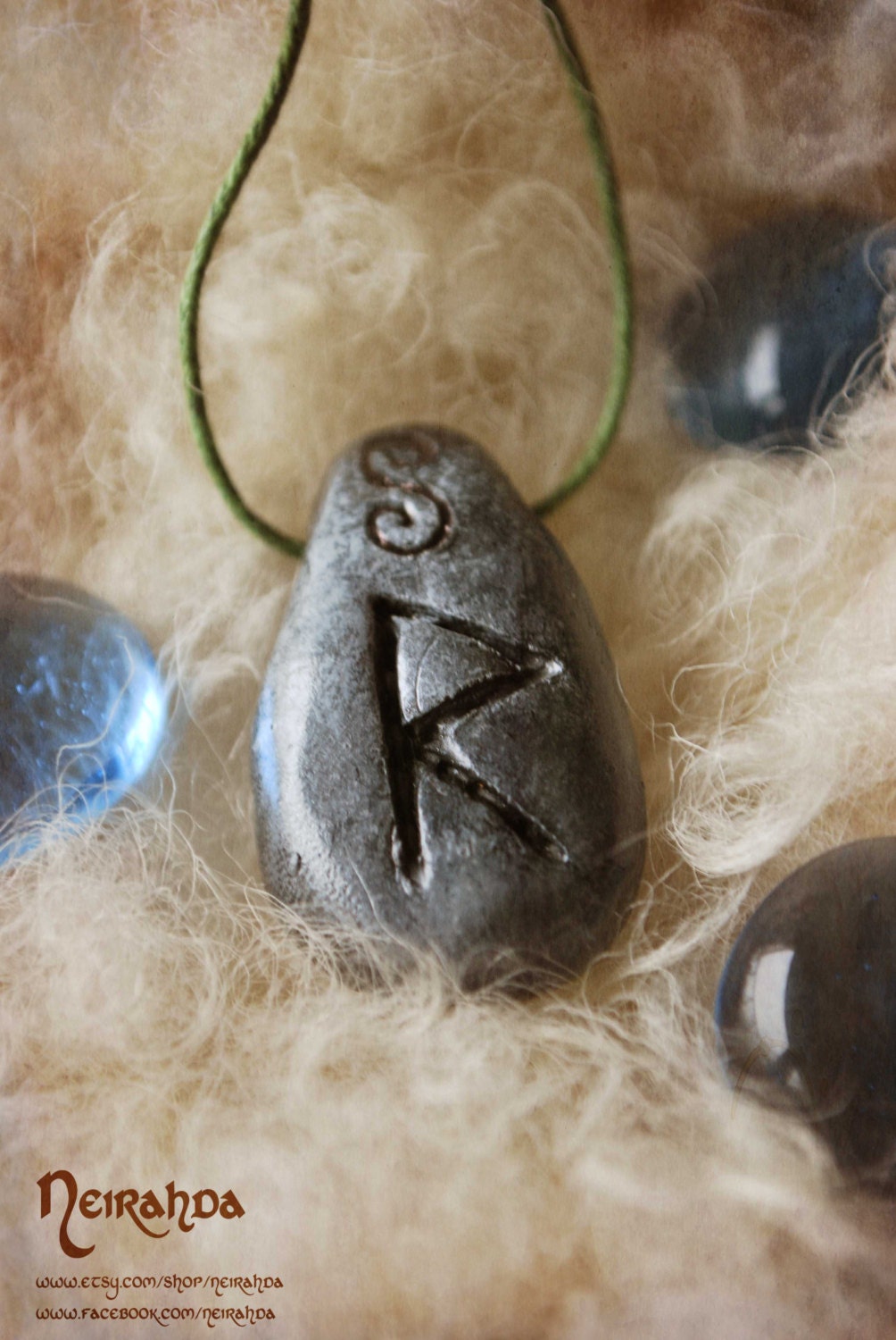Raido runestone necklace