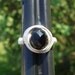 Wire Wrapped Ring - Black Crystal - Permanent Silver Plated Copper - Non Tarnish Wire Ring