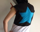 Black Star Sleeveless Fleece Cosplay Hoodie - Soul Eater