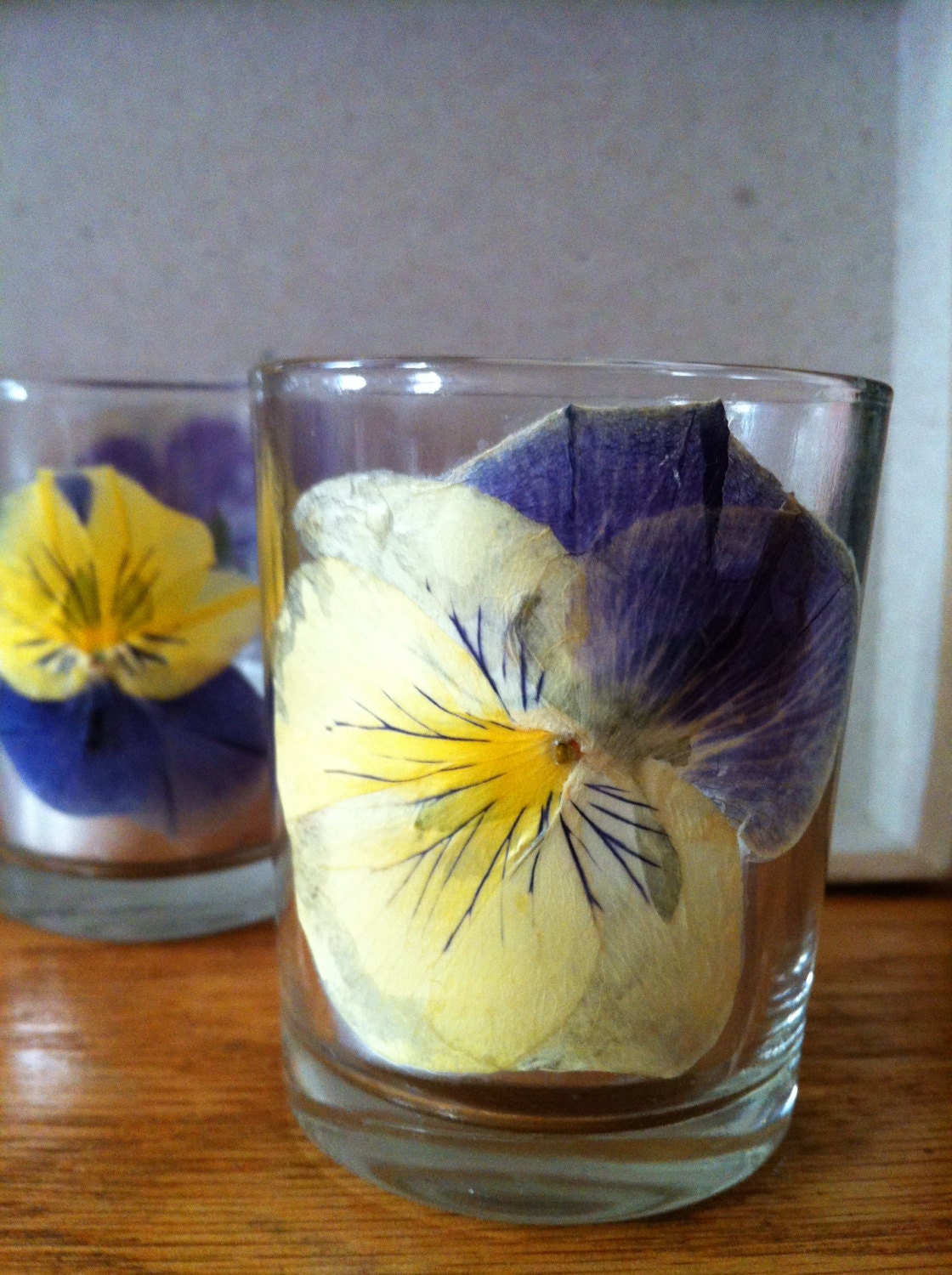 Items similar to Pressed Flower Candle Holders (2 in a set) on Etsy
