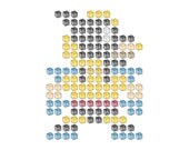 X-MEN Characters in 8 Bit Abstract Digital Art Rendition Print 13"x19"