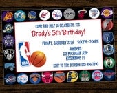 Custom NBA Invitations Birthday Party Invitations - All Teams - DIY Printable File