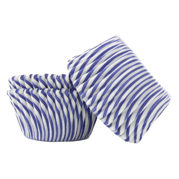 36 Standard Size Baking Cup Liners in Blue Pinstripe - Baking Cupcake Party Supplies Il_570xn