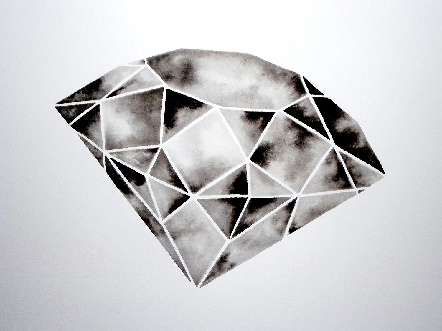 Geometric Diamond III - Original Watercolor