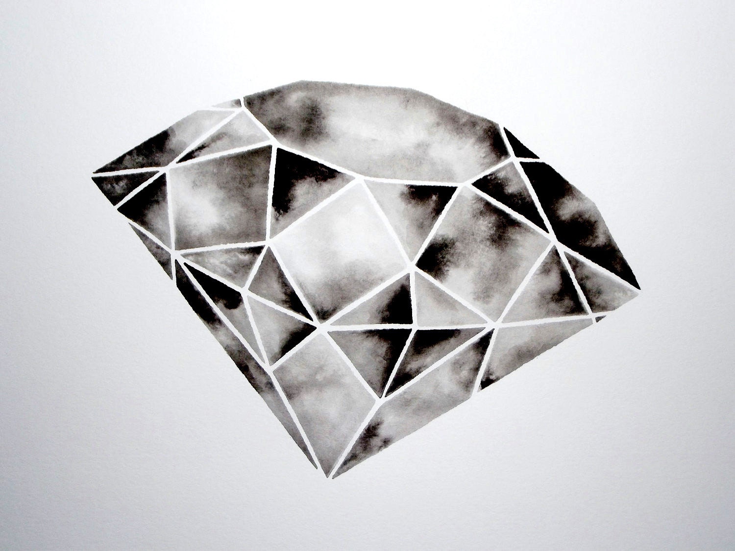 Geometric Diamond I - Original Watercolor - GeometricInk