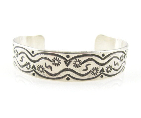 Sterling Silver Cuff Bracelet Navajo Alfred Martinez