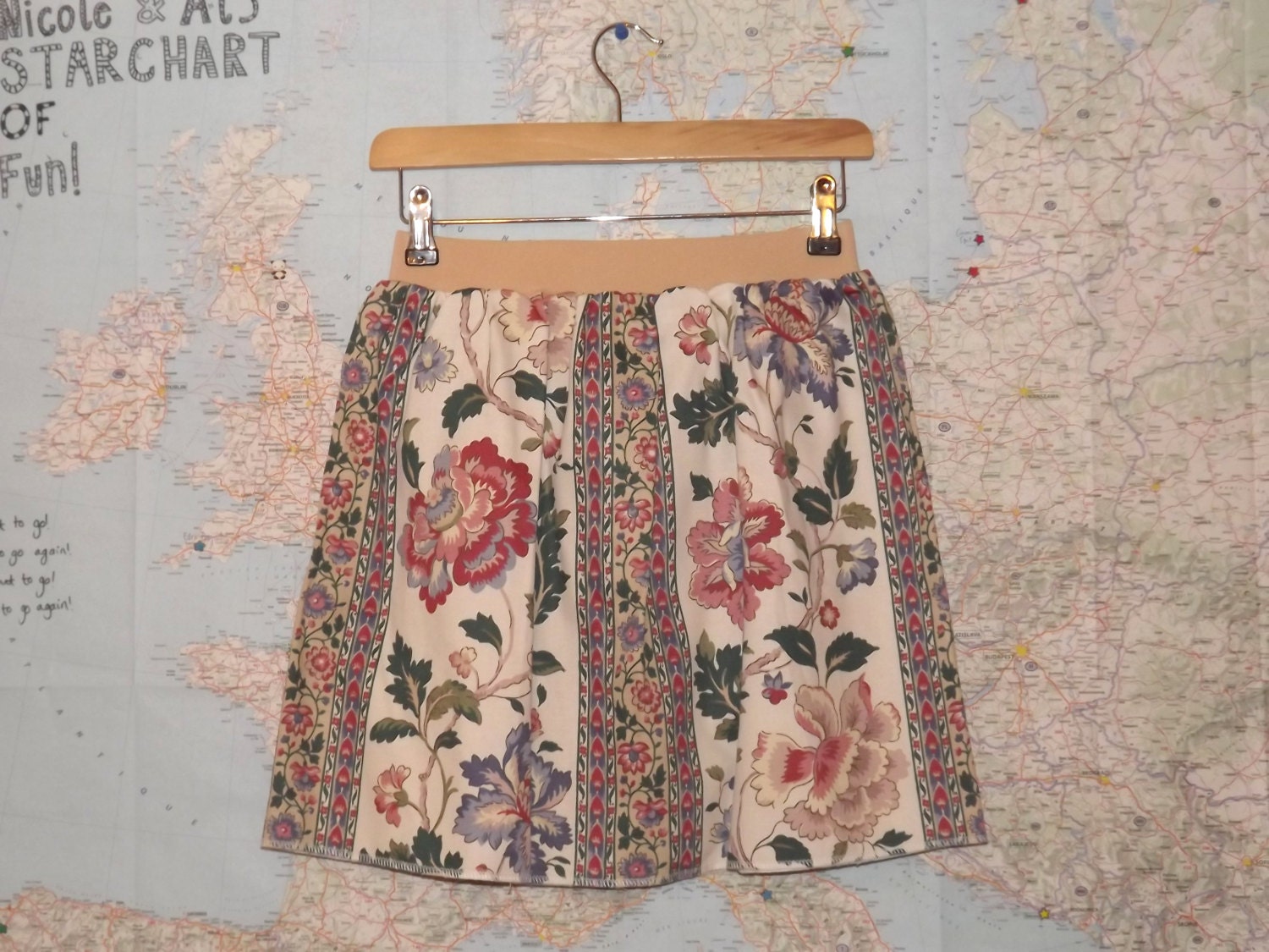 Floral Skirt, Vintage Cotton. Ethical Fashion.