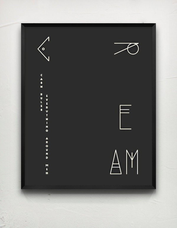 Typography poster, C.R.E.A.M. Black.
