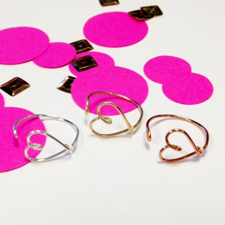Set of 3 Heart Rings