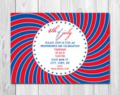 4th of July Invitation - Red, White and Blue Swirl - DIY - Printable Il_170x135