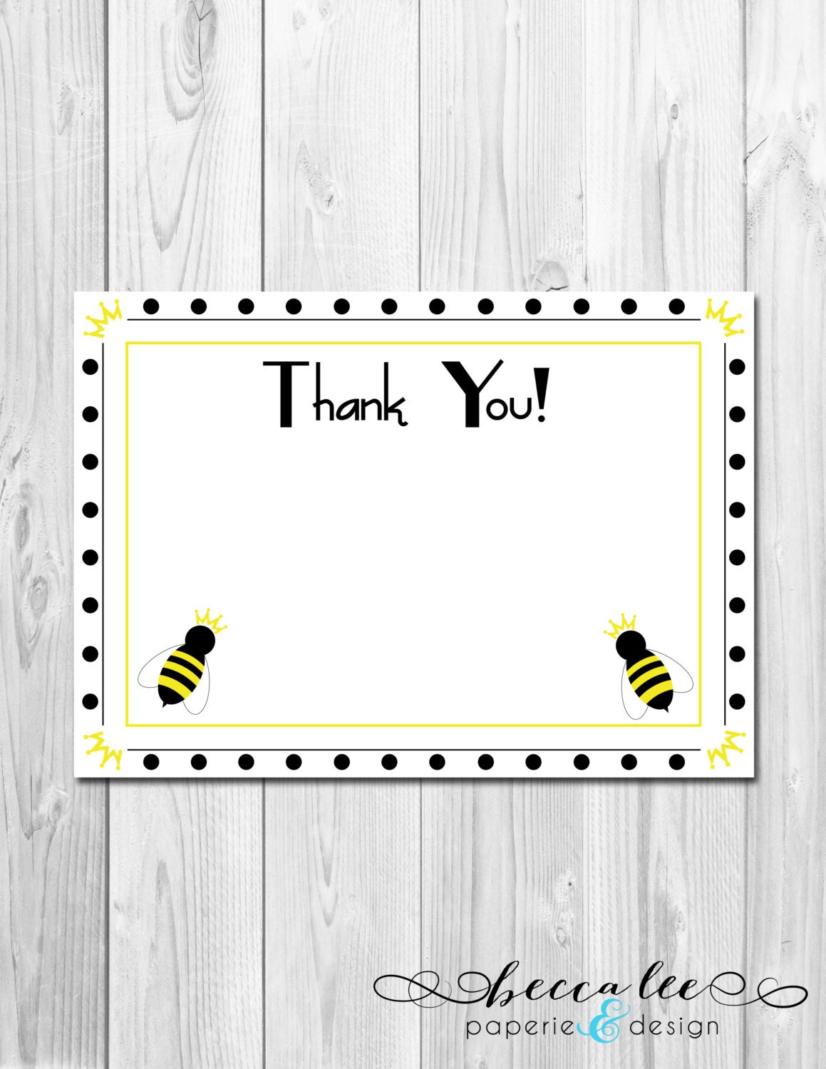 Queen Bee Thank You Note - DIY - Printable Il_570xn