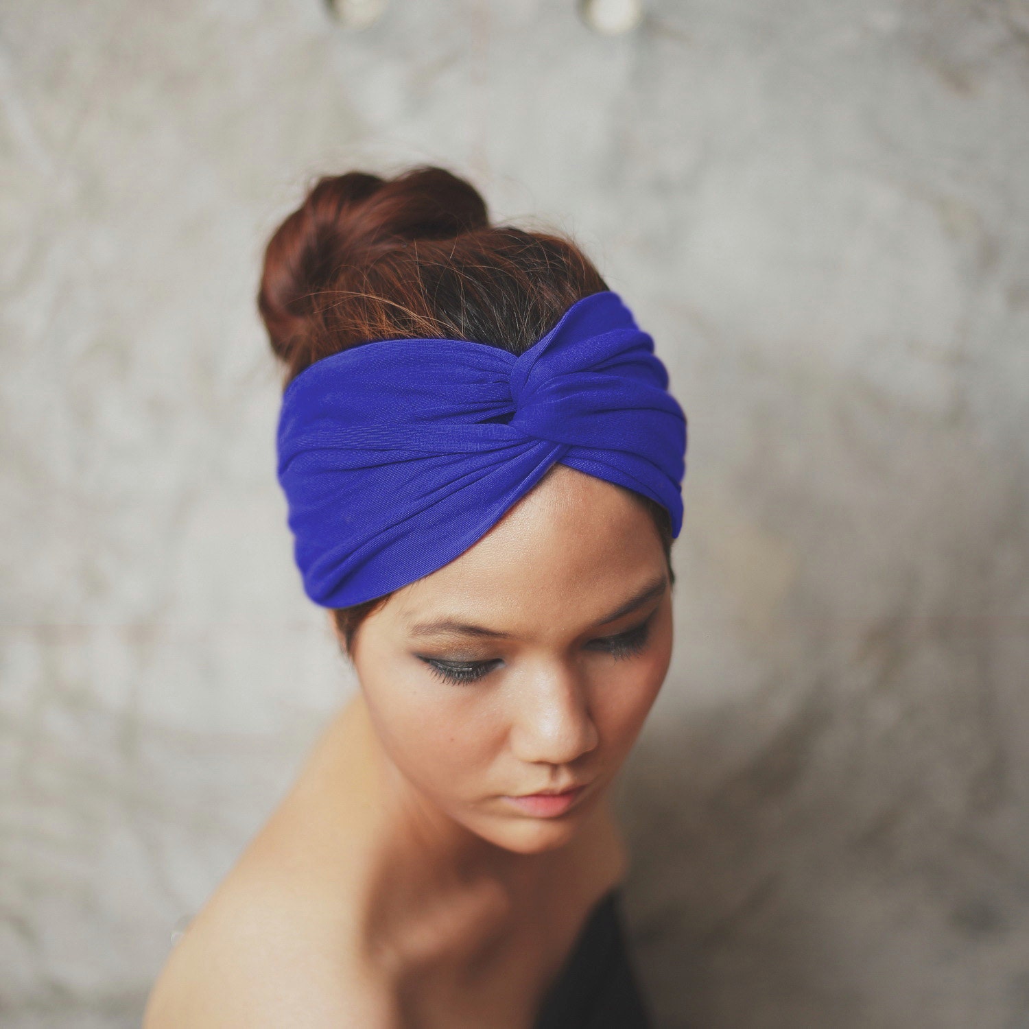 Royal Blue, Turban Twist headband, Plain color collection
