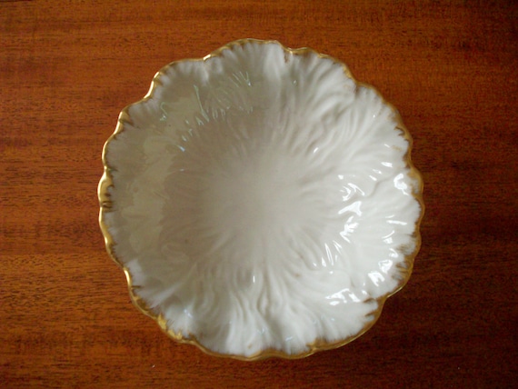 Vintage Lenox Bowl Ivory Leaf Collection 24k Gold by