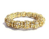 Rhinestone Pave Ball Stretch Bracelet