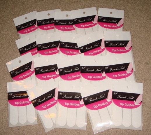 HUGE LOT of (20) Sheets of Nail Tip Guideline Guide Stickers - French Manicure - Nail Art