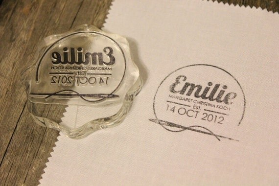 Custom Fabric Stamp 2 x 2 Custom Cloth Stamp by HootOwlPress