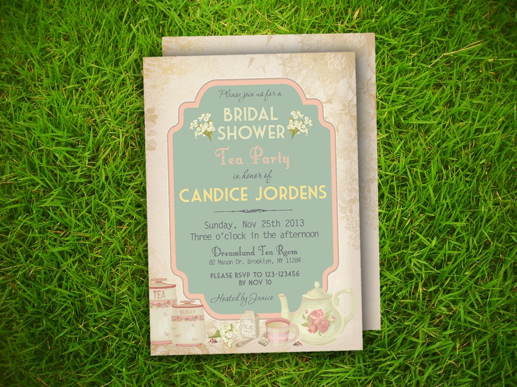 Bridal Shower / Tea Party / Kitchen Shower / Baby Shower / Couple Shower / Birthday  - Vintage Floral Tea Party Invite DIY Printable
