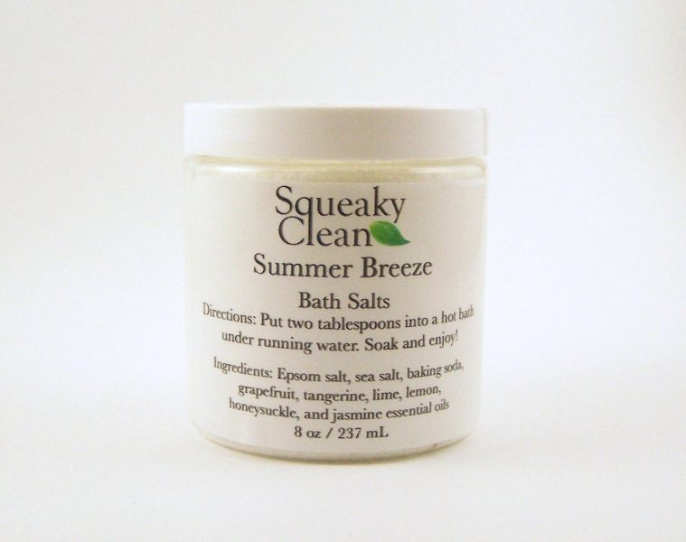 Bath Salts - made with floral and citrus essential oils - 8 oz