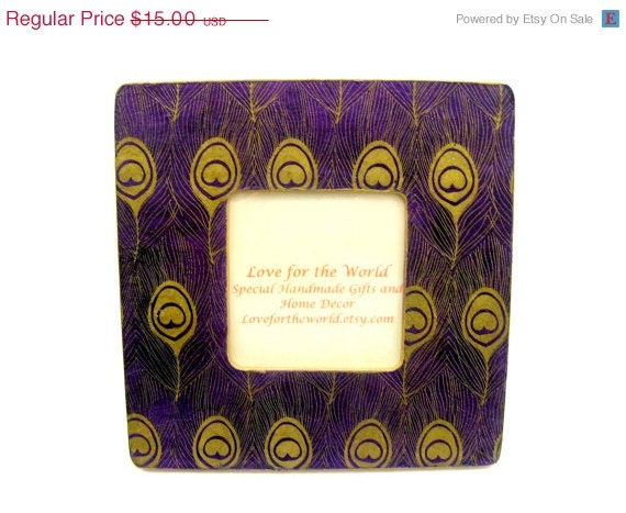ON SALE Purple Peacock Picture Frame