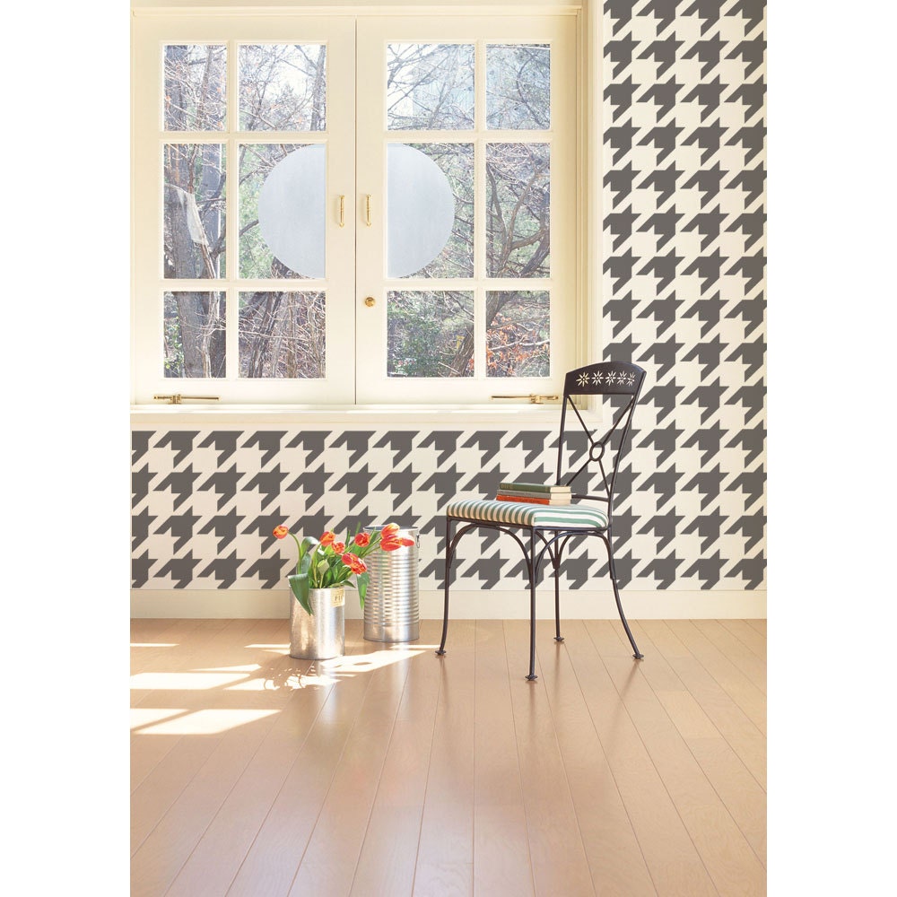 Houndstooth Wall Stencil Reusable