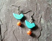 Turquoise Bird Earrings - Hippie Bohemian Jewelry