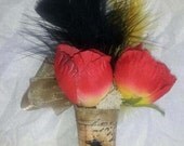 Steampunk Victorian Raven Boutonniere,  Unique Boutonniere for Groom, Prom, Wedding, Quineanera, Buttonhole