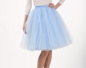 Baby blue tulle skirt, baby blue tutu skirt, petticoat, wedding skirt, custom made to order