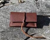 Handmade Leather Business Card Holder, Credit Card Case - Bordeaux