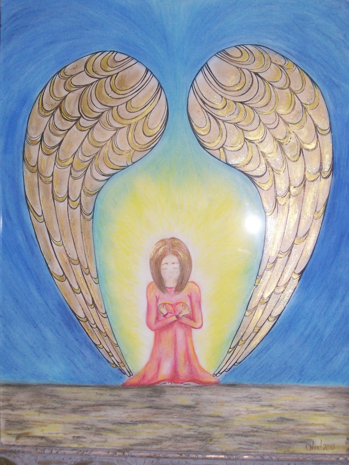 ORIGINAL ART, Mixed Media Original, Chalk Pastels and Ink, Framed Artwork, Christian Art, Prophetic Art