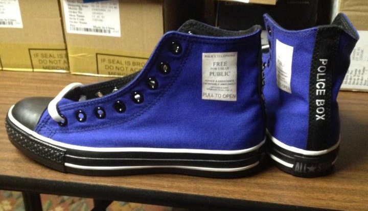 The ORIGINAL Custom Police Box Converse Chucks