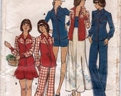 Vintage 70s Butterick 3572 Junior Shirt, Short, Skirt, and Pant Pattern