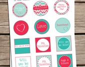 Printable Valentine's Day Cupcake Toppers - Valentine's Day - Valentine Cupcake Toppers - Chevron Cupcake Toppers - Black Cupcake Toppers Il_170x135