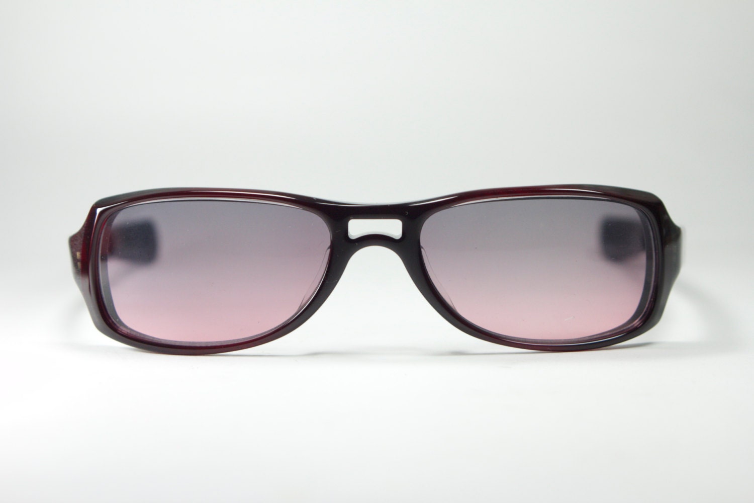Matsuda wine color rectangular drop aviator vintage sunglasses, NOS 1980s