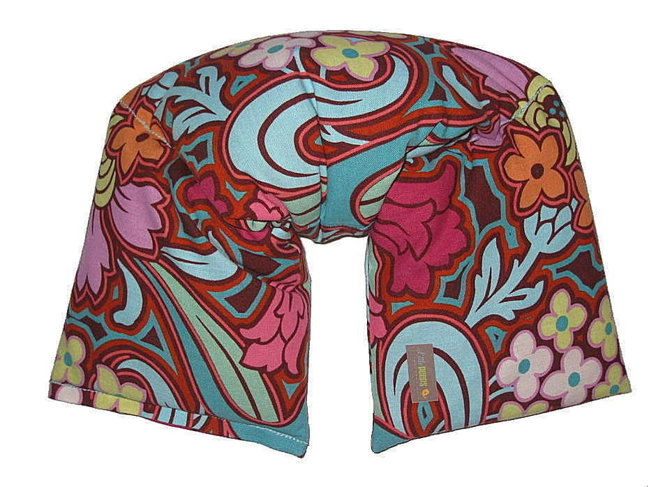 REMOVABLE COVER Neck and Shoulder Wrap Microwavable Heating Pad Your Choice of SCENT Flaxseed (Disco Flower) Aqua, Pink, Brown Amy Butler