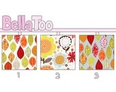 Crib Sheet - Toddler Bed Sheet - Flowers Leaves Red Orange Green Pink Brown - Custom Made By BellaToo