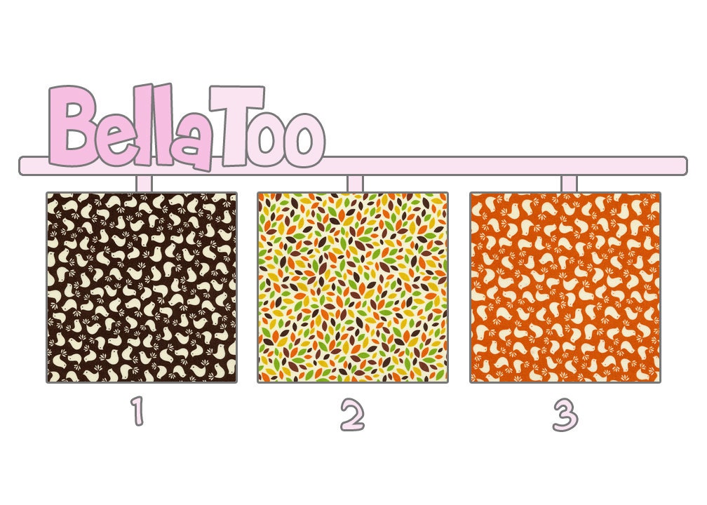 Changing Pad Cover - Retro Birds Leaves Brown Orange Yellow Green - Custom Made By BellaToo