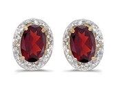 1.20 Oval Ruby & Diamond Earrings 14K Yellow Gold - Allurez