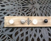 Jewelry hanger with vintage style knobs for Jewelry, Scarves, keys, Race Medals and accessories
