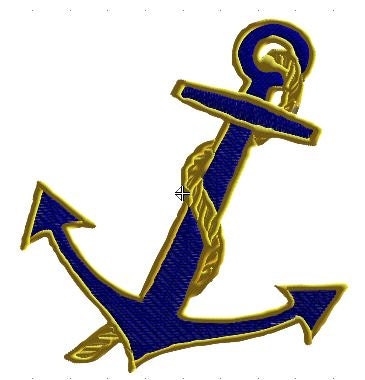 Nautical Anchor Machine Embroidery Design Instant by CraftyJacky