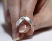 Chevron Ring, Metalwork, Handcrafted ring, Sterling Silver Simple Minimalist Chevron Band