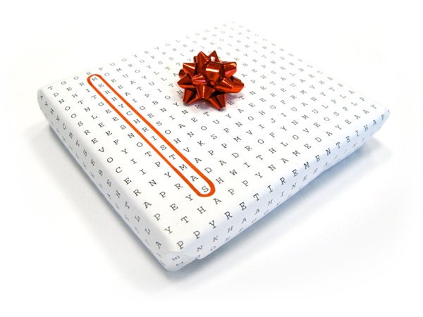 5 Sheets of Universal Word Search Wrapping Paper Gift Wrap - 19.7" x 27.6" per sheet