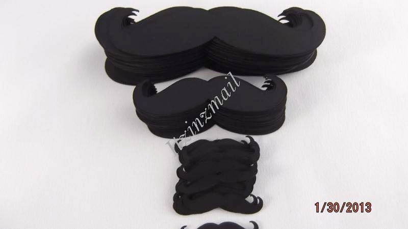 30 of each Curly Mustaches Party Pack 3-2-1 Inch Sizes 90 ct Total