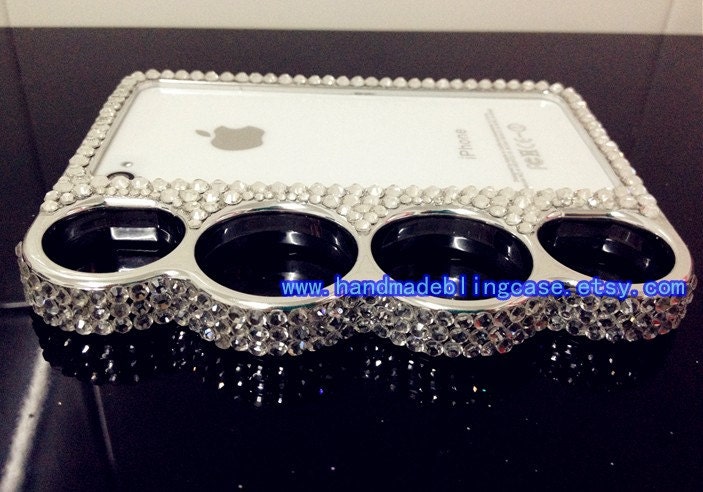 bling bling rhinstone brass knuckle iphone 4 case iphone 4s case crystal iphone 5 bling case